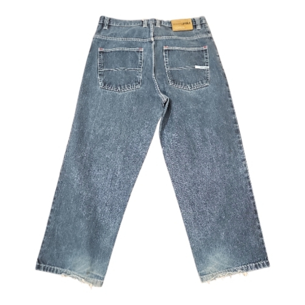 Southpole Baggy Wide-leg Jeans Vintage Y2K Blue Denim Contrast Stitching Mens 36